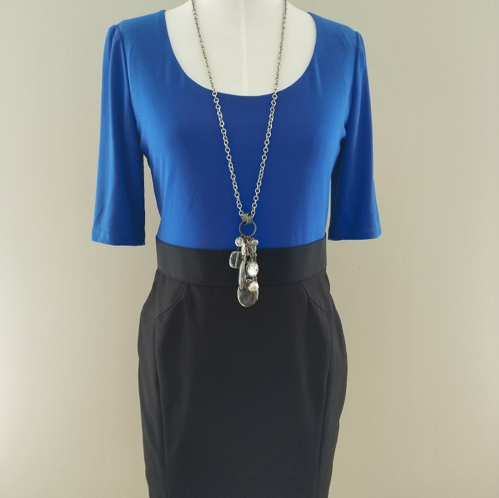 Blue and black dress - Picture 1 of 2